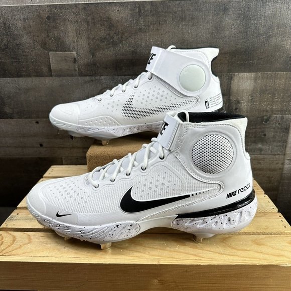 NEW NIKE ALPHA HUARACHE ELITE 3 MID WHITE BASEBALL CLEATS CV3550-105 MENS SZ 14 - Picture 1 of 5